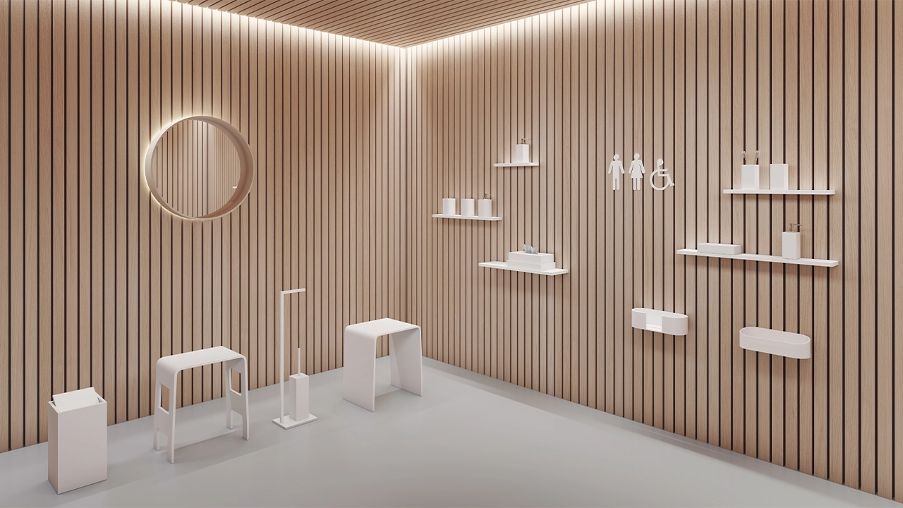 Colección Complementos de accesorios de baño en Solid Surface