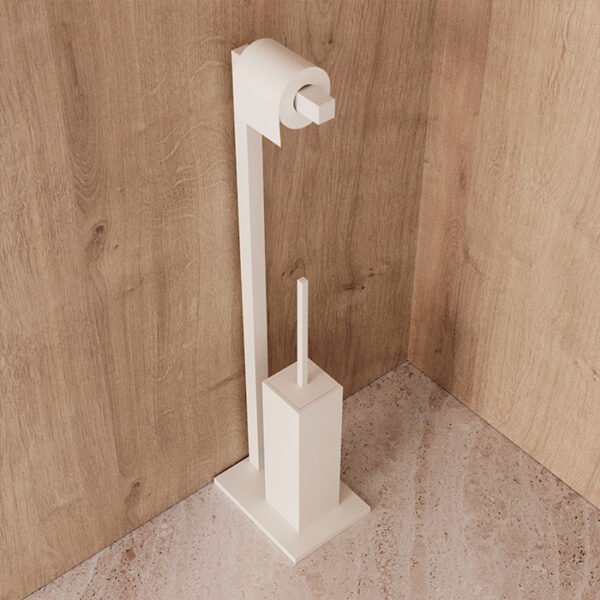 Escobillero de pie con portarrollos - Imagen 2