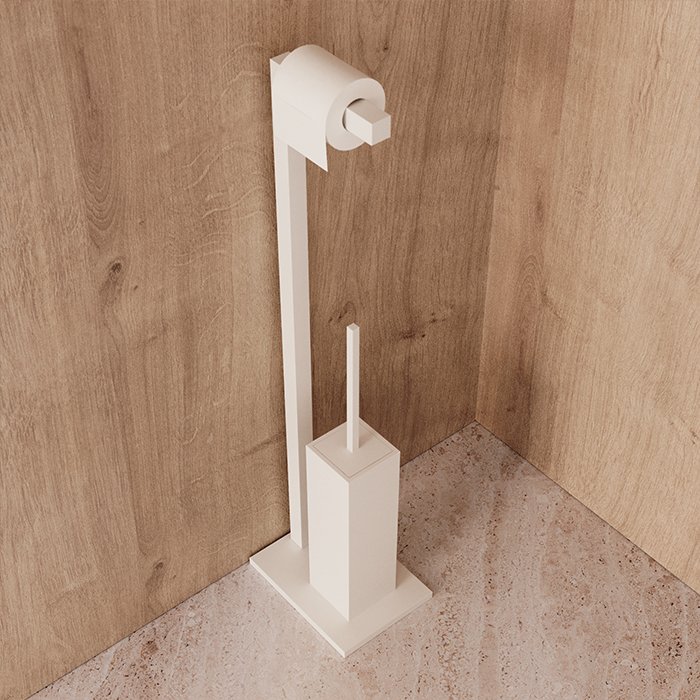 Escobillero de pie con portarrollos - Imagen 2