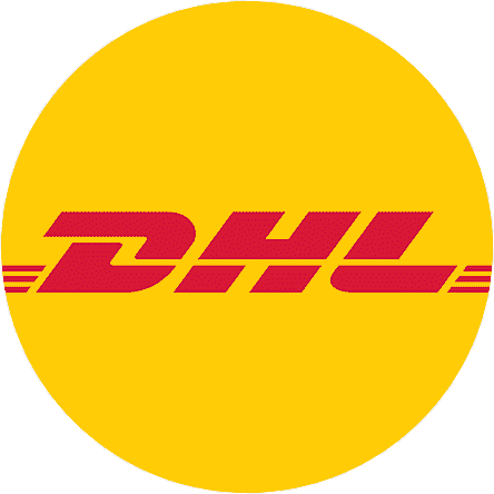 "Logo de DHL, empresa de mensajería"