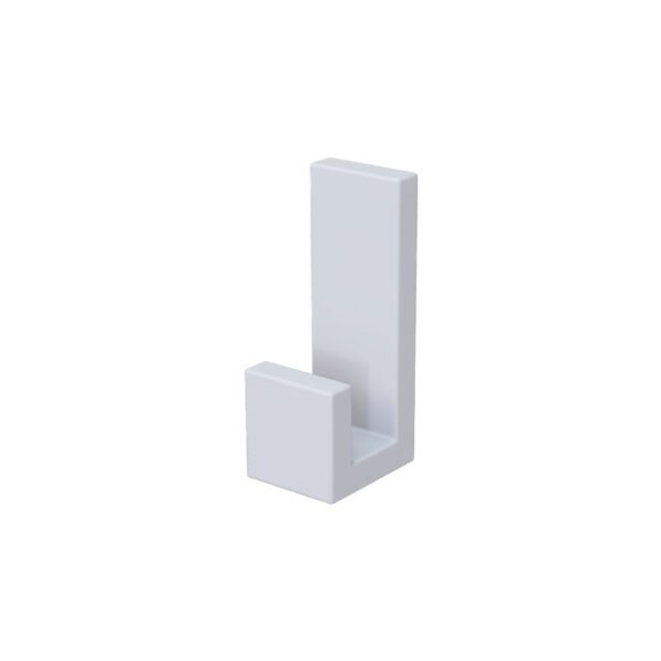 "Percha de baño de Corian con diseño moderno y minimalista"