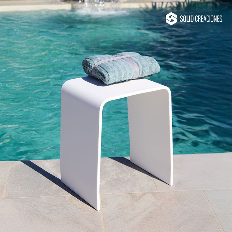 "Banqueta de Corian elegante accesorios de baño Solid Surface"