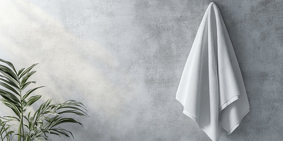 Toalla blanca en spa de diseño minimalista