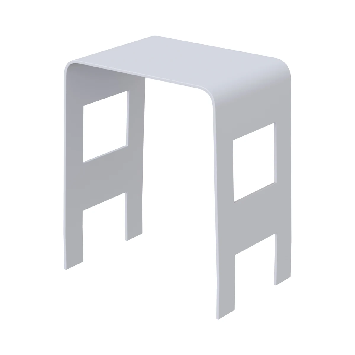Banqueta de baño ligera de Solid Surface (Corian®) blanco mate
