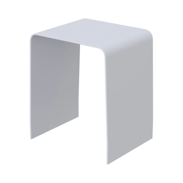 Banqueta de baño moderna curva de Solid Surface (Corian®) blanco mate
