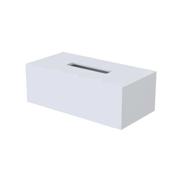 Caja de pañuelos de Solid Surface (Corian®) blanco mate