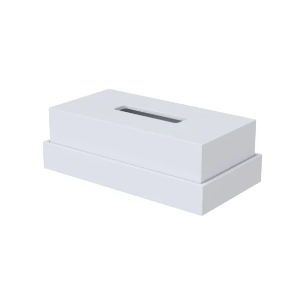 Conjunto bandeja y caja de Solid Surface (Corian®) blanco mate
