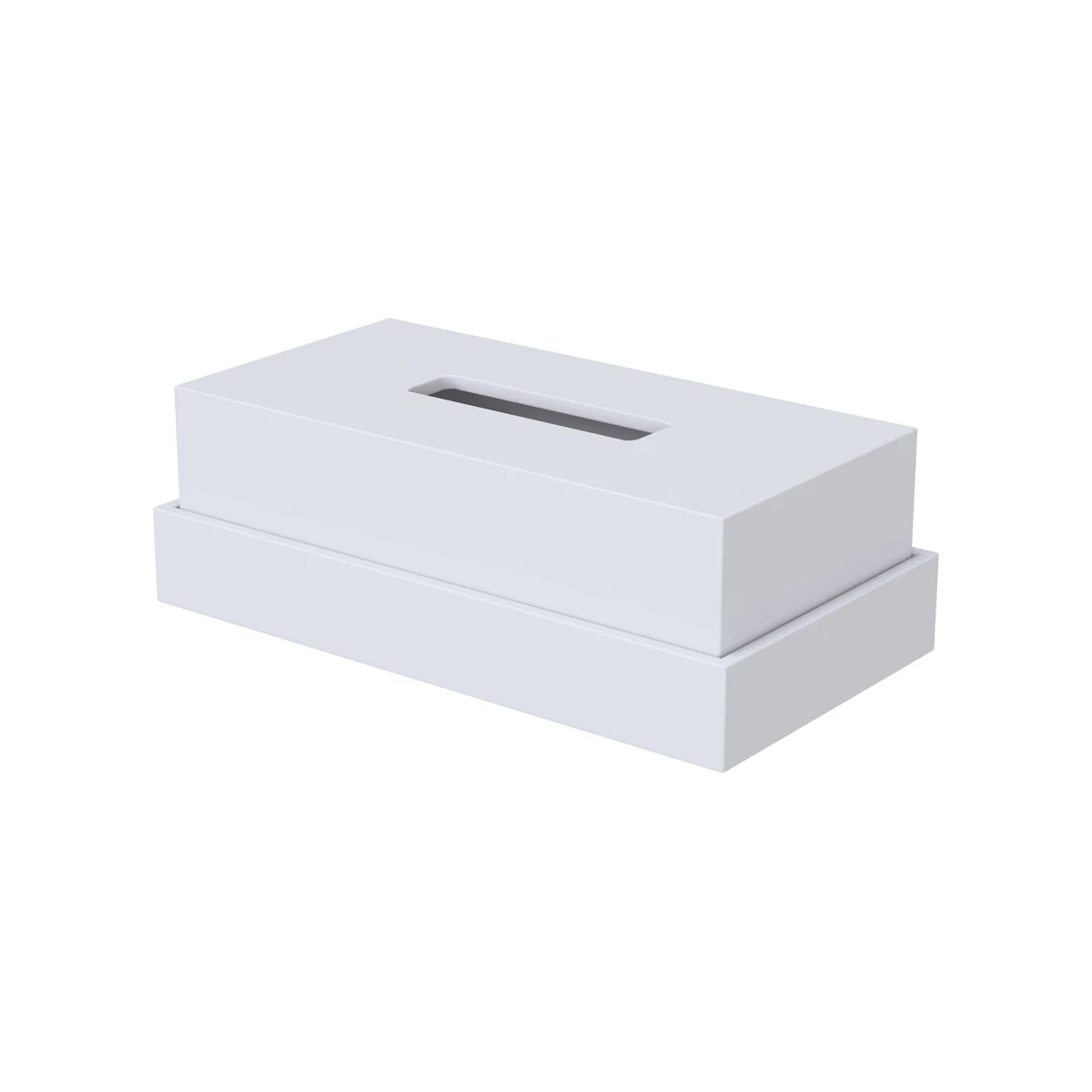 Conjunto bandeja y caja de Solid Surface (Corian®) blanco mate