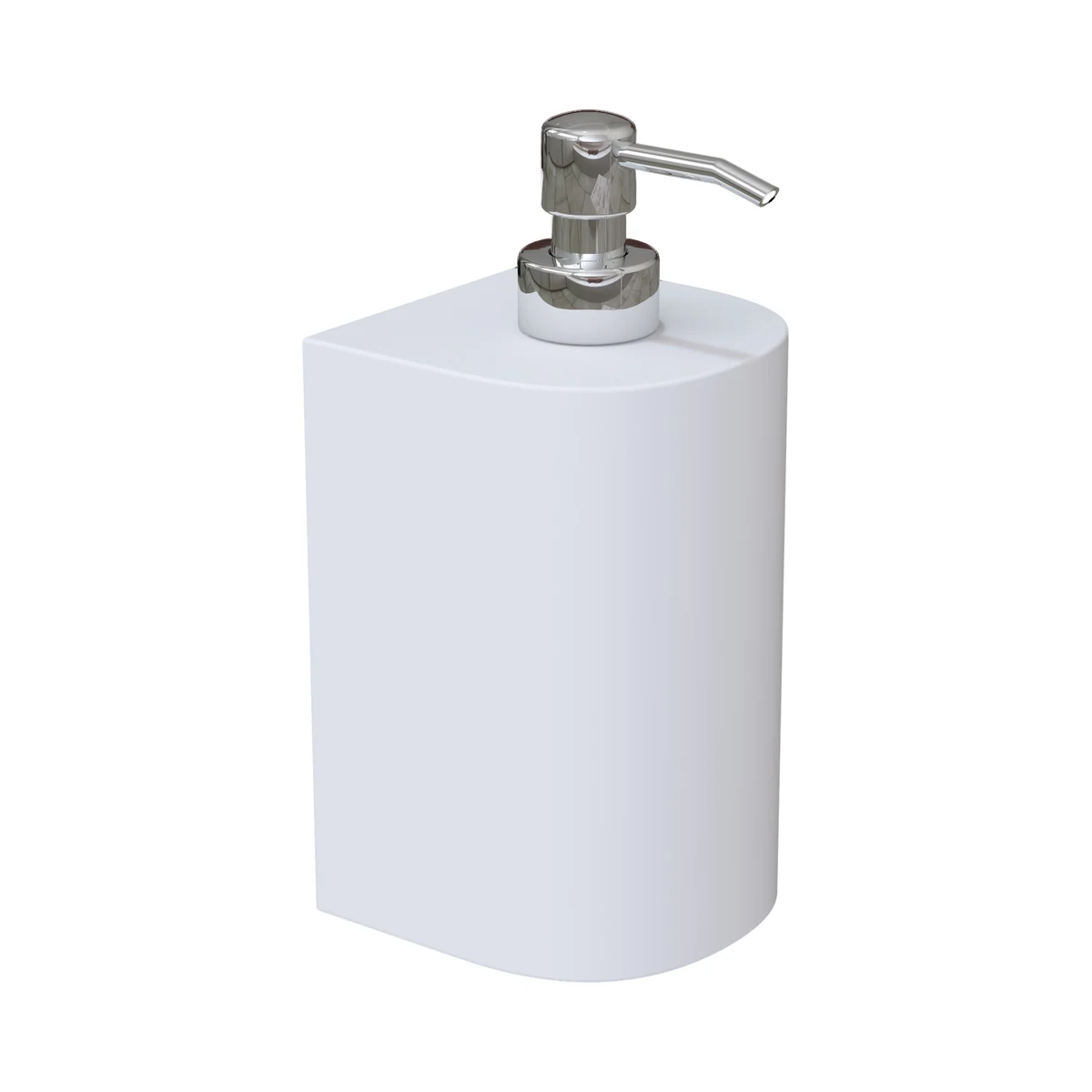 Dosificador de encimera curvo de Solid Surface (Corian®) blanco mate