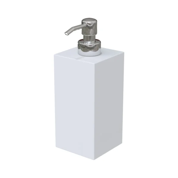 Dosificador a pared atornillado de Solid Surface (Corian®) blanco mate