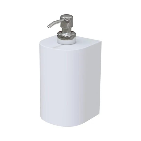 Dosificador a pared curvo adhesivo de Solid Surface (Corian®) blanco mate