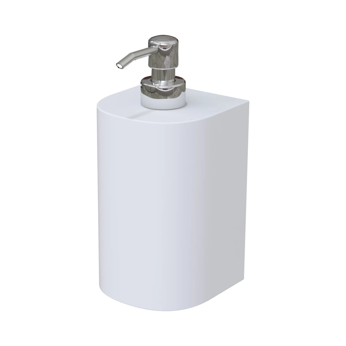 Dosificador a pared curvo adhesivo de Solid Surface (Corian®) blanco mate