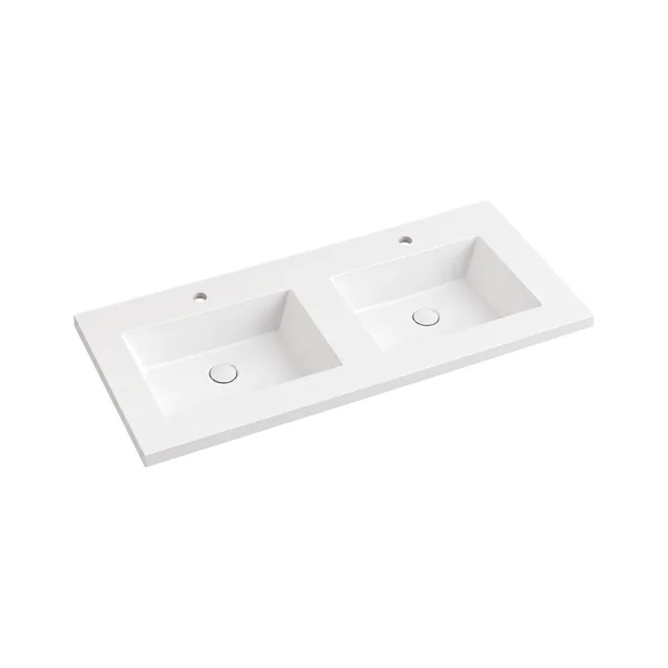 Encimera de baño con dos lavabos a medida (doble seno)