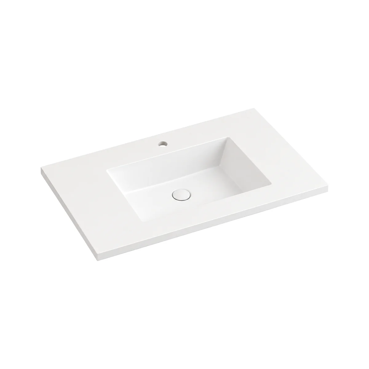 Encimera de Corian® con lavabo integrado centrado