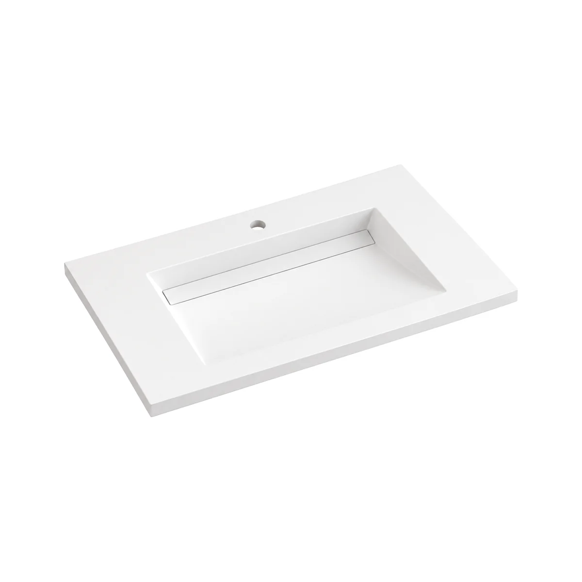 Encimera de Corian® con lavabo en rampa con tapa (Niva)