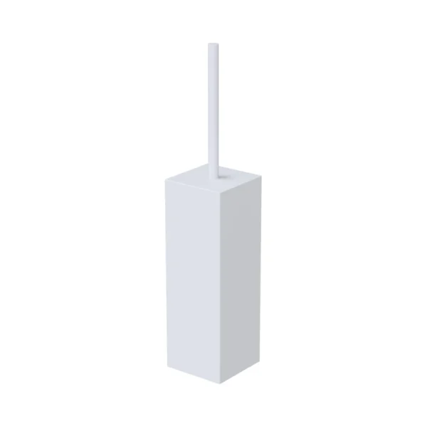 Escobillero a pared atornillado de Solid Surface (Corian®) blanco mate
