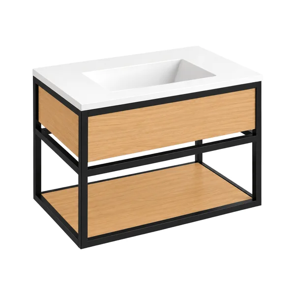 Mueble de baño suspendido con lavabo integrado Mael – Zahara