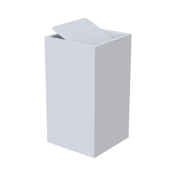 Papelera de baño con tapa basculante Solid Surface