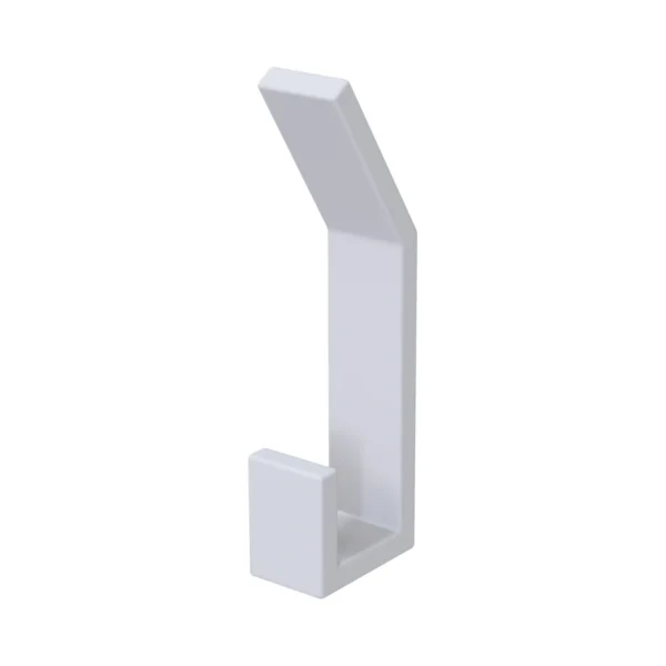 Percha doble adhesiva de Solid Surface (Corian®) blanco mate