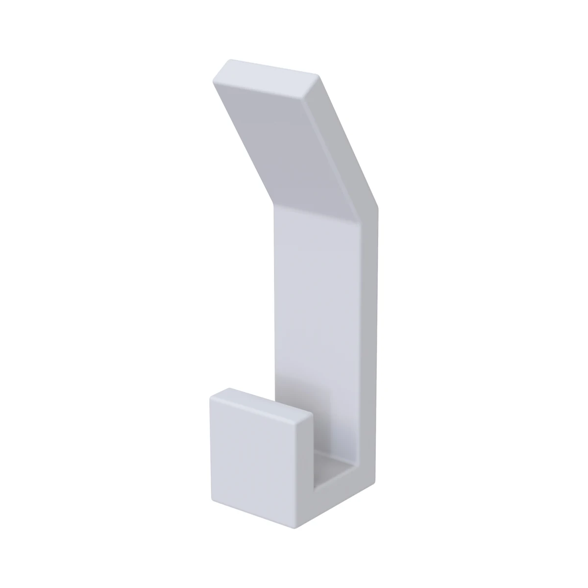 Percha doble atornillada de Solid Surface (Corian®) blanco mate