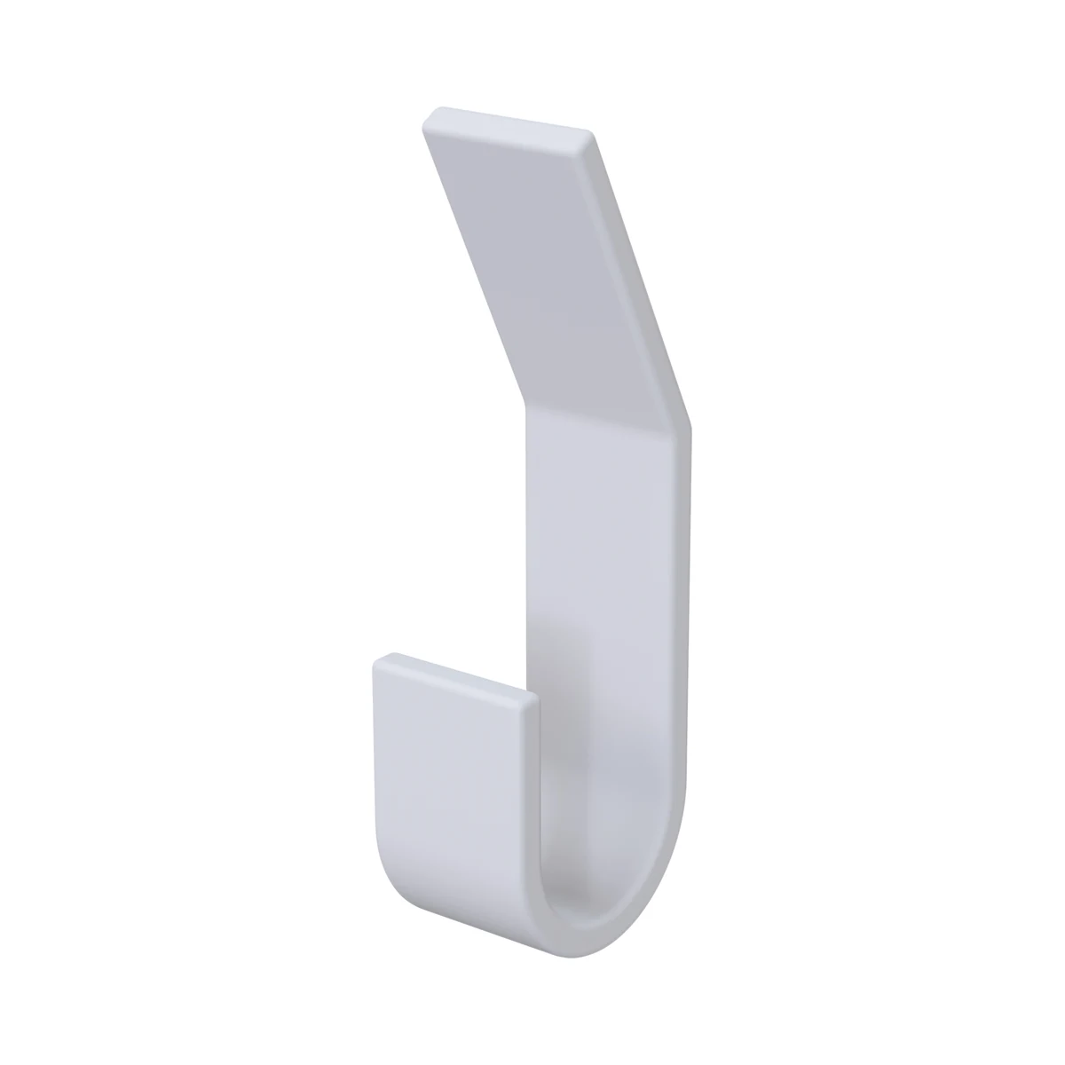 Percha doble curva adhesiva de Solid Surface (Corian®) blanco mate