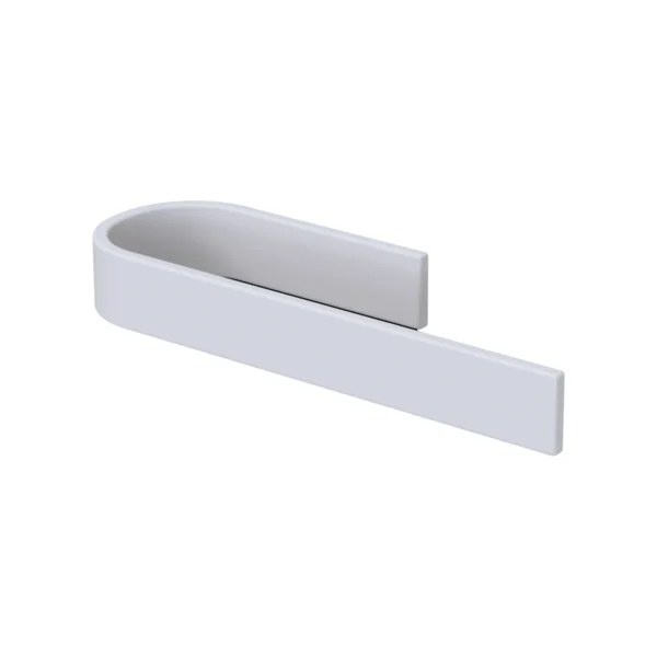 Toallero bidé curvo adhesivo de Solid Surface (Corian®) blanco mate