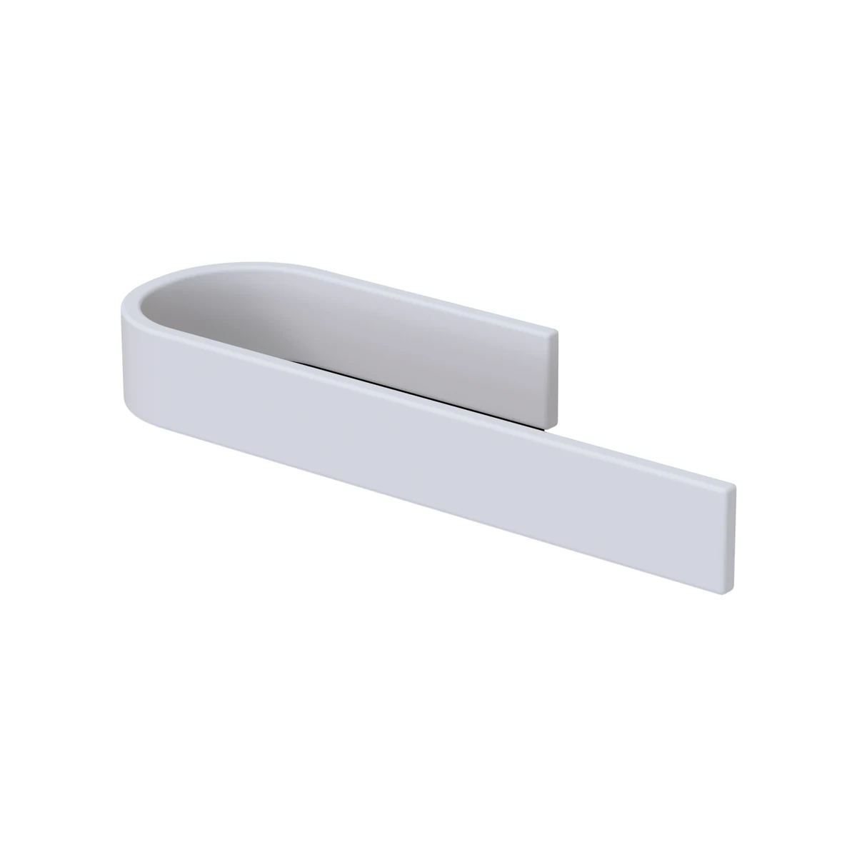 Toallero bidé curvo adhesivo de Solid Surface (Corian®) blanco mate