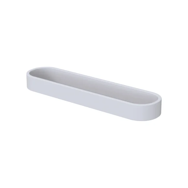 Toallero cerrado curvo adhesivo de Solid Surface (Corian®) blanco mate