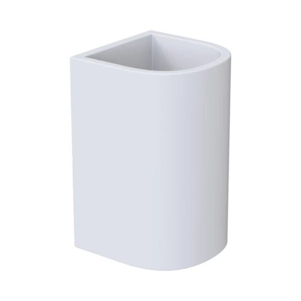 Vaso de encimera curvo de Solid Surface (Corian®) blanco mate
