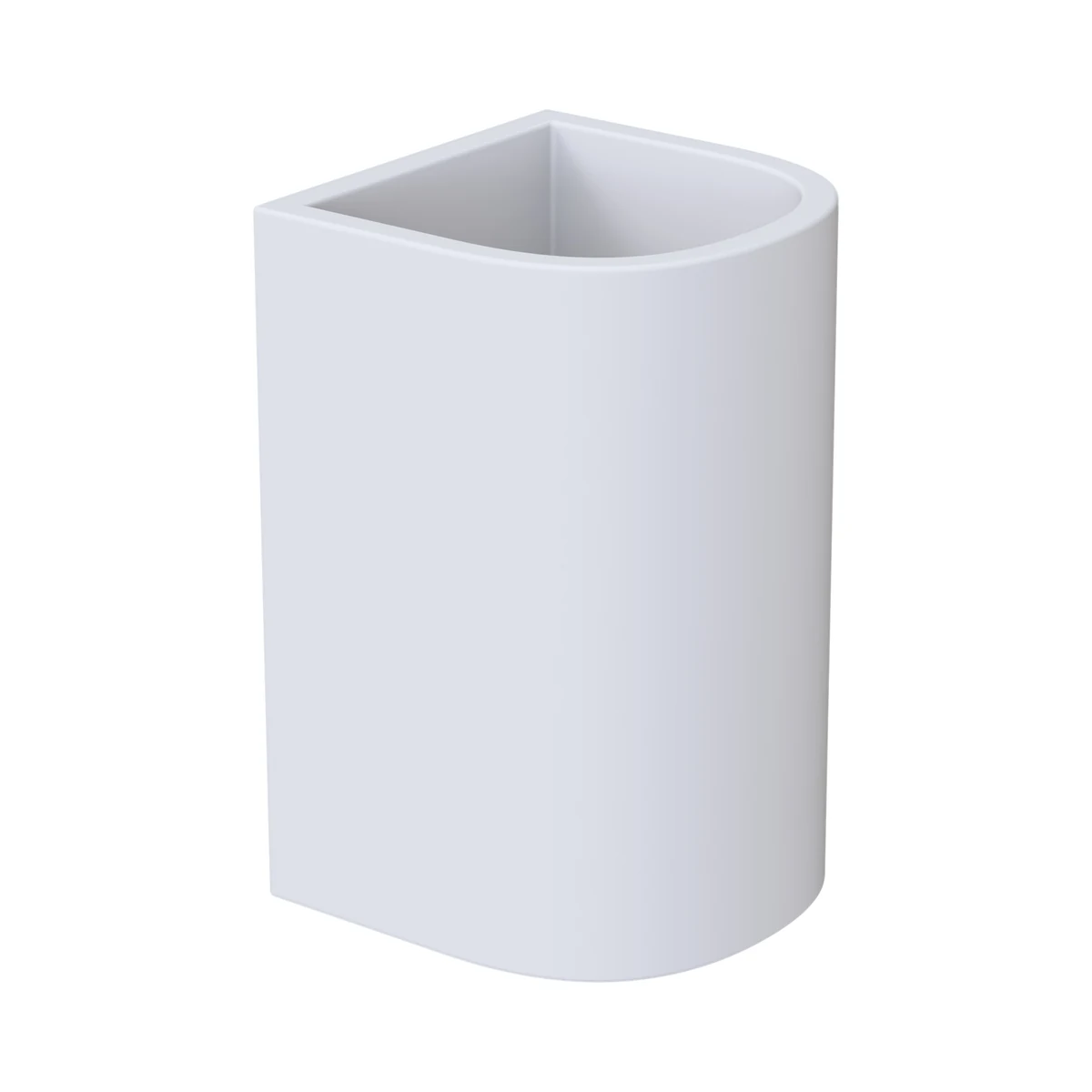 Vaso de encimera curvo de Solid Surface (Corian®) blanco mate