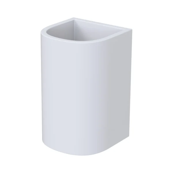Vaso a pared curvo adhesivo de Solid Surface (Corian®) blanco mate