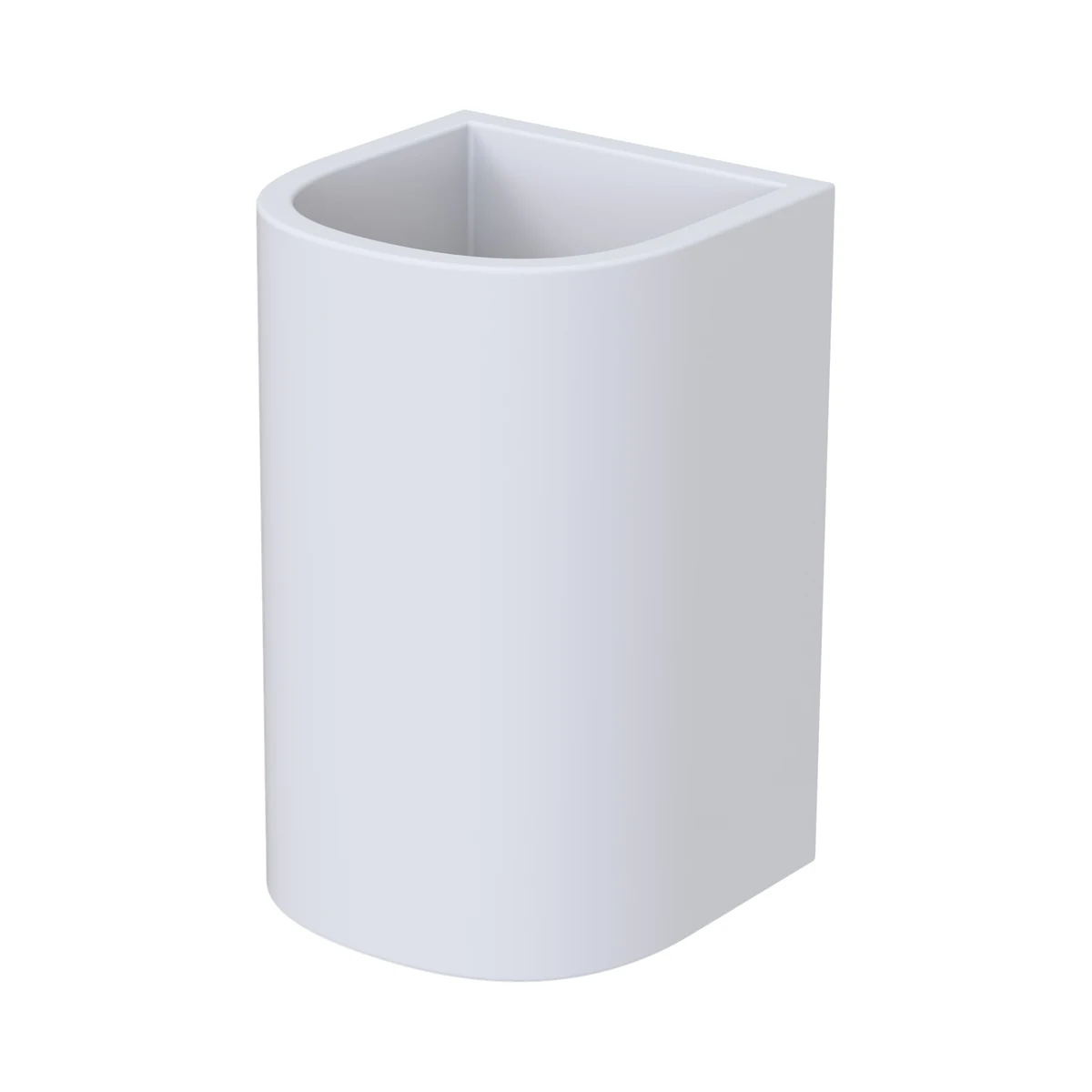 Vaso a pared curvo adhesivo de Solid Surface (Corian®) blanco mate