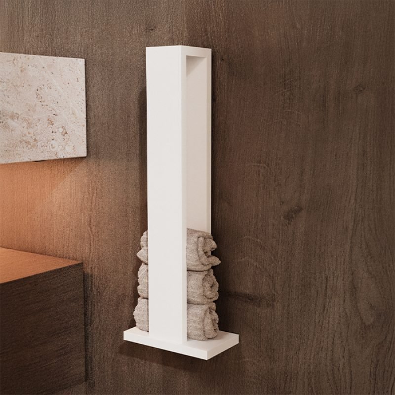 "Toallero vertical de solid surface"